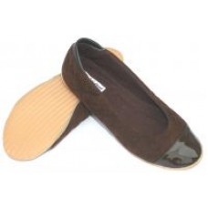 Woman Quilted Brown Flat Shoes 